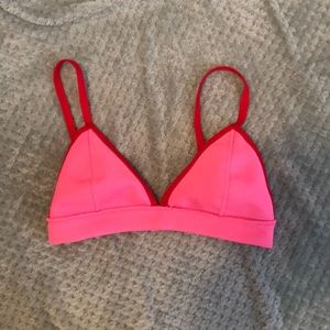 pink and red cynthia rowley bikini top